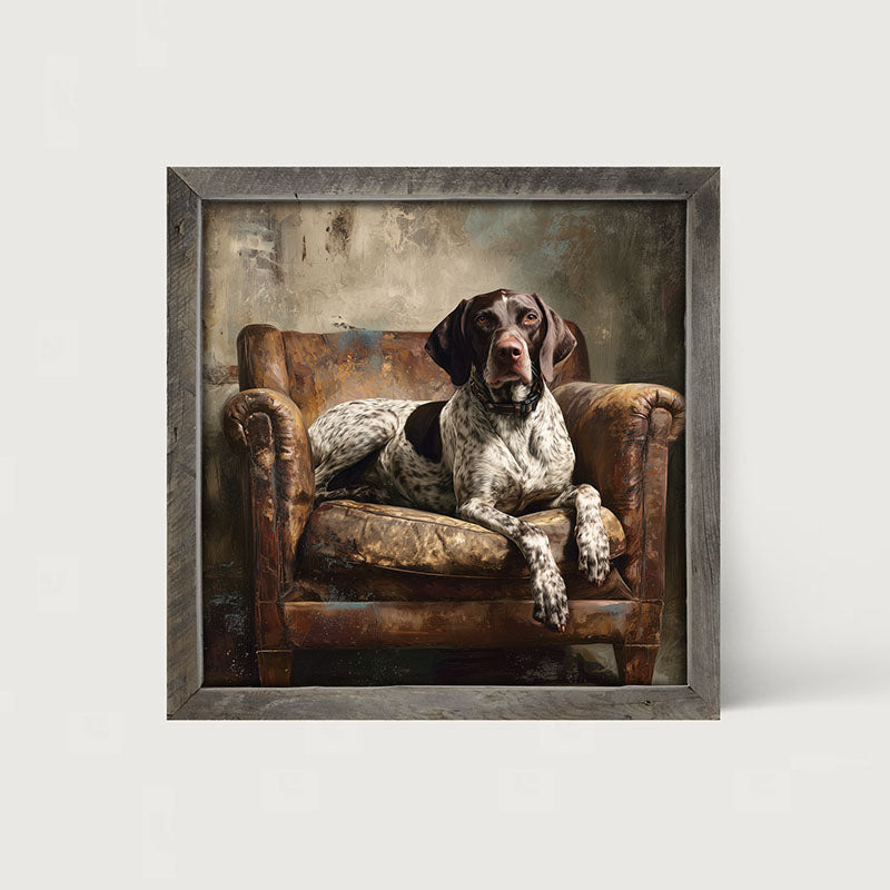 Armchair with American Pointer Dog