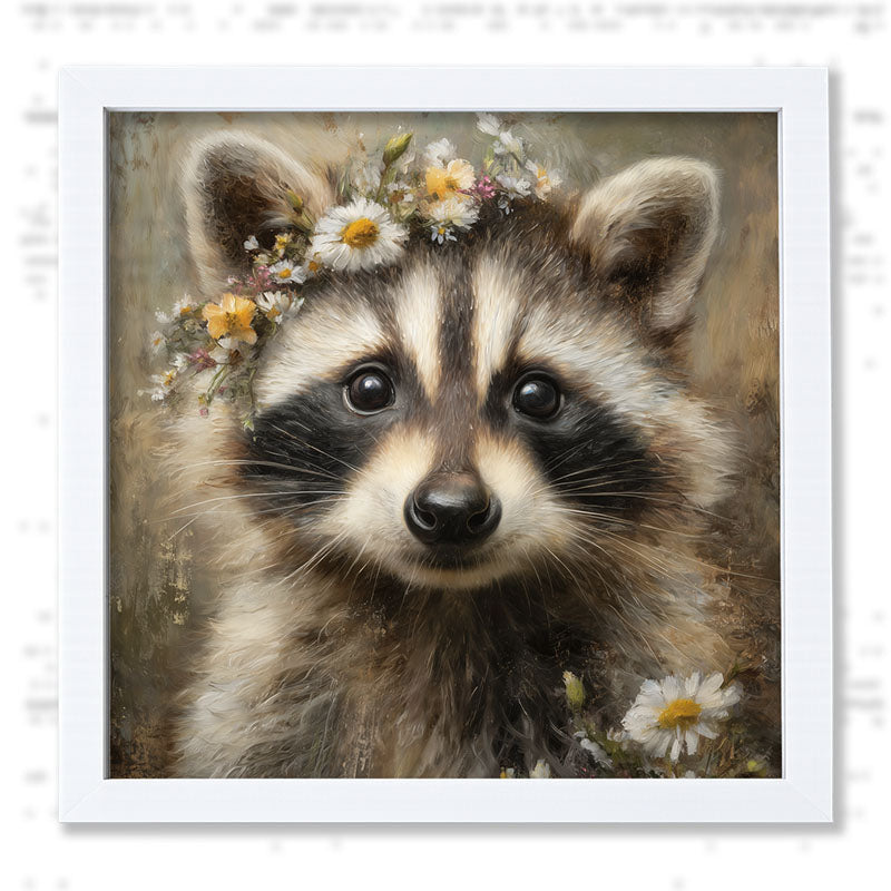 Spring Season Raccoon - Framed Art