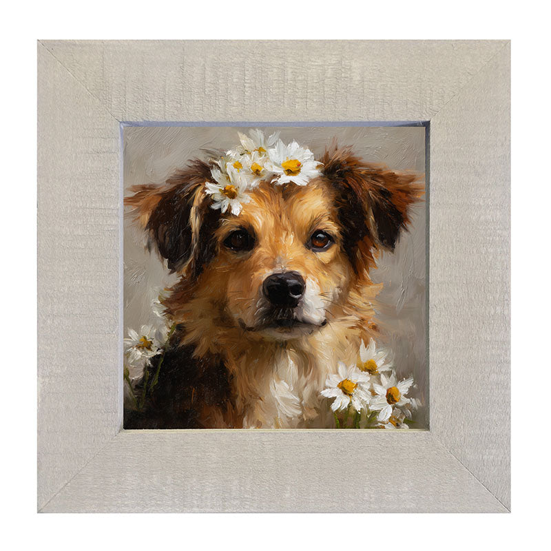 Spring Season Tan Dog - Framed Art