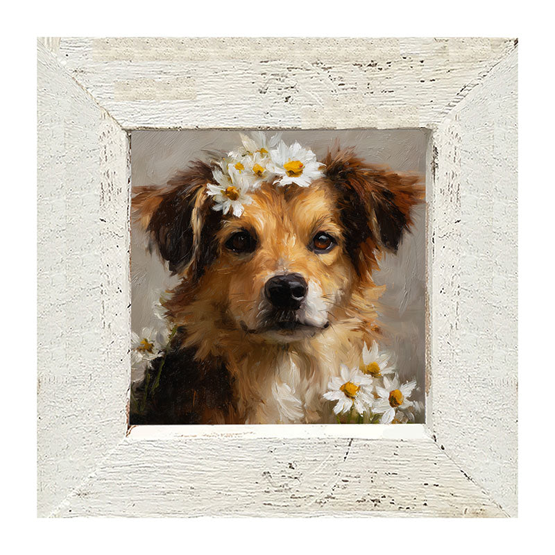 Spring Season Tan Dog - Framed Art