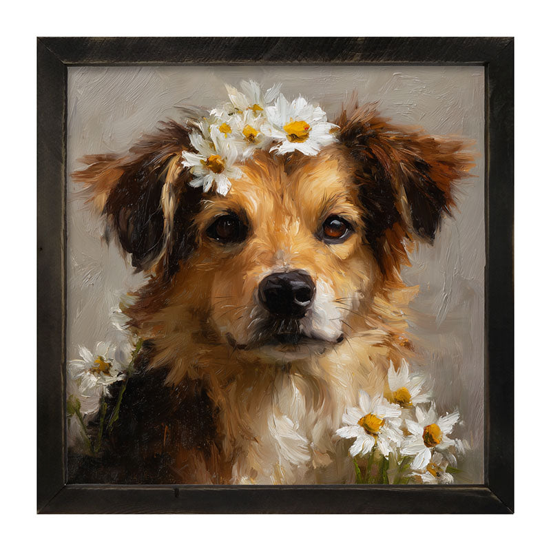 Spring Season Tan Dog - Framed Art