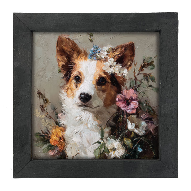 Spring Season Corgi - Framed Art