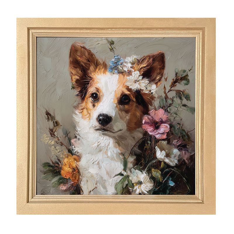 Spring Season Corgi - Framed Art