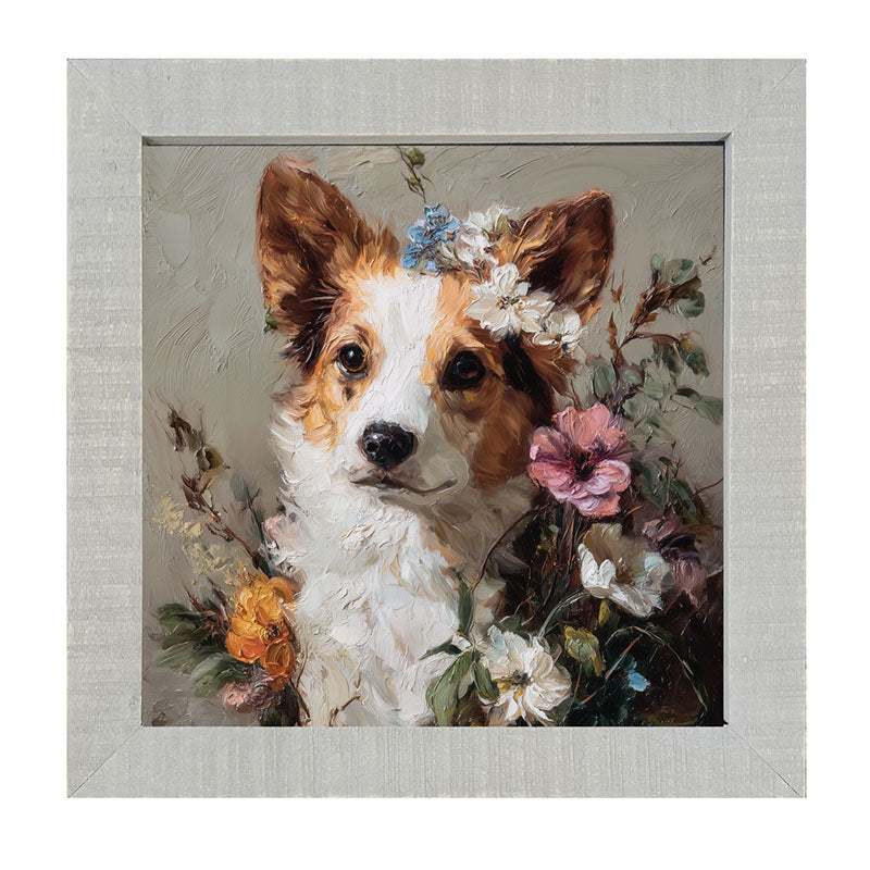 Spring Season Corgi - Framed Art