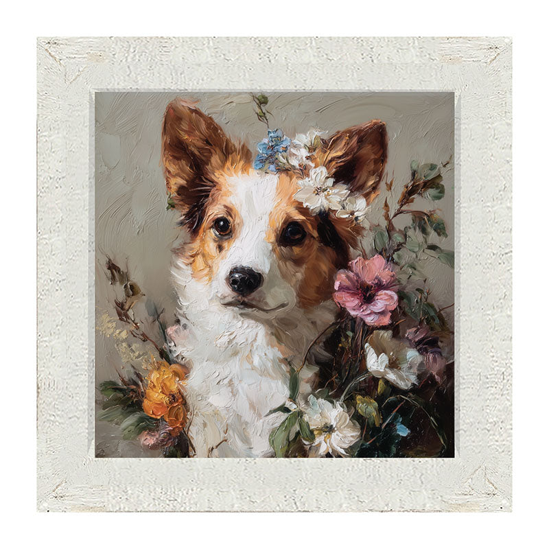 Spring Season Corgi - Framed Art