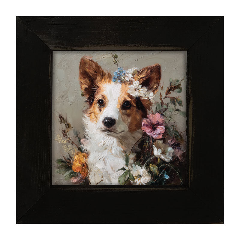 Spring Season Corgi - Framed Art