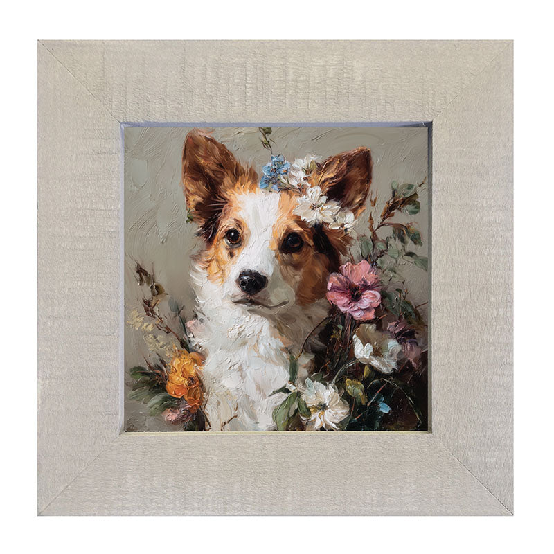 Spring Season Corgi - Framed Art