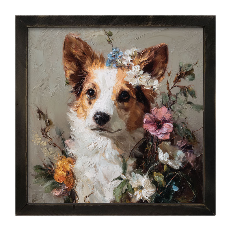Spring Season Corgi - Framed Art