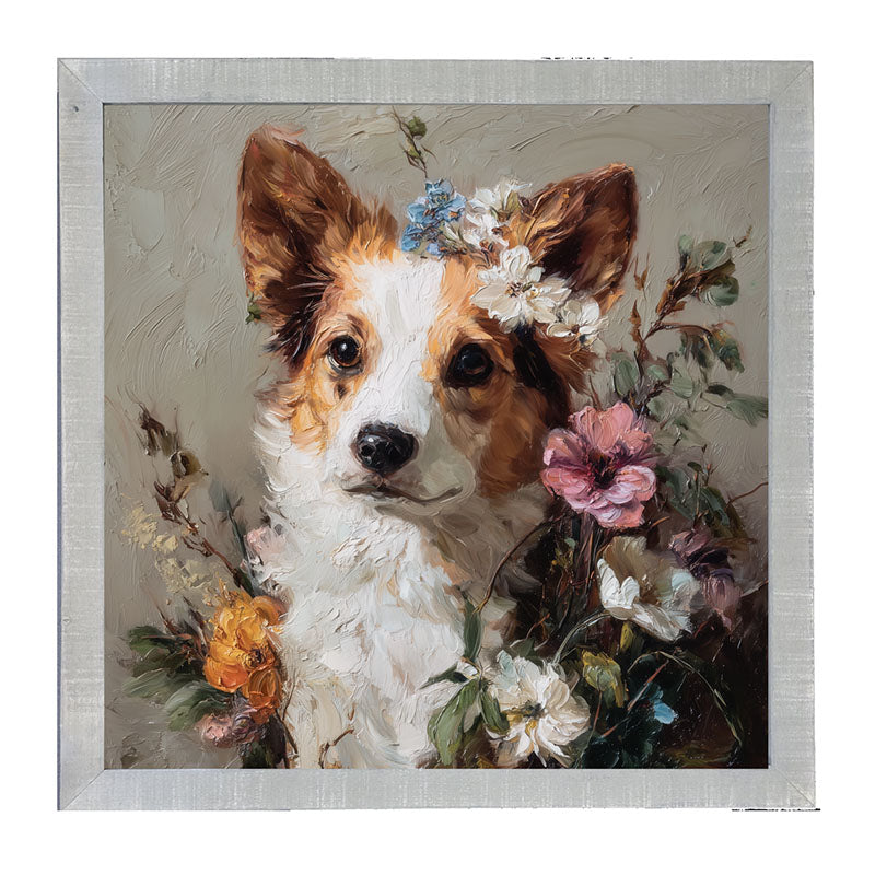 Spring Season Corgi - Framed Art