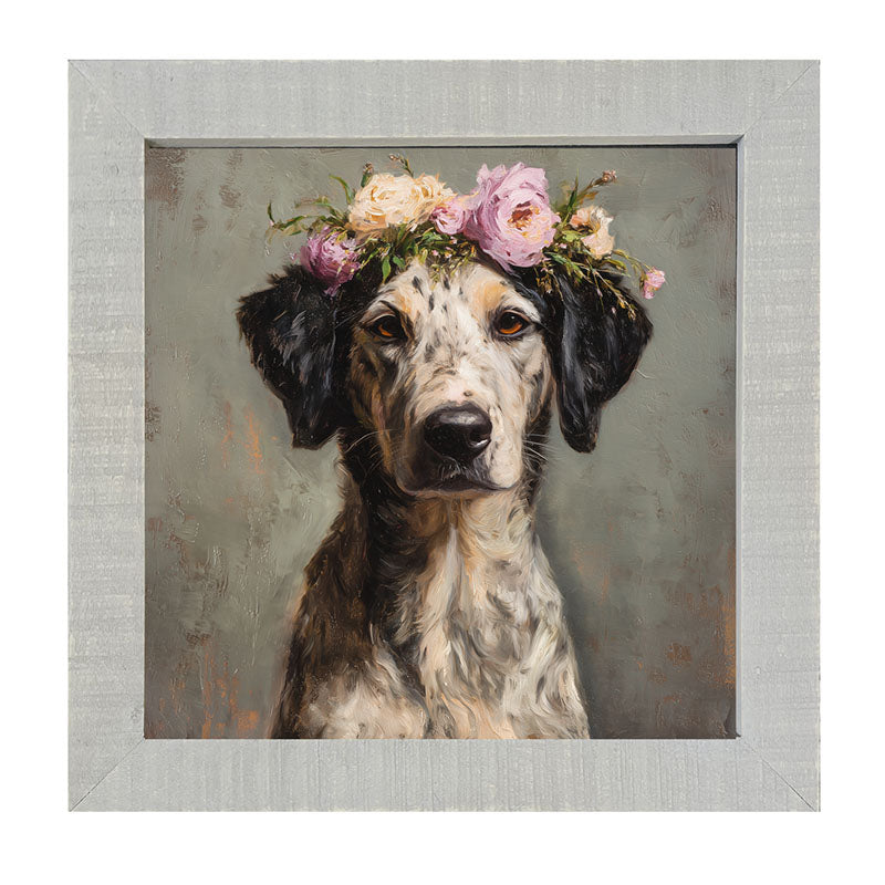 Spring Season Black-Eared Dog - Framed Art