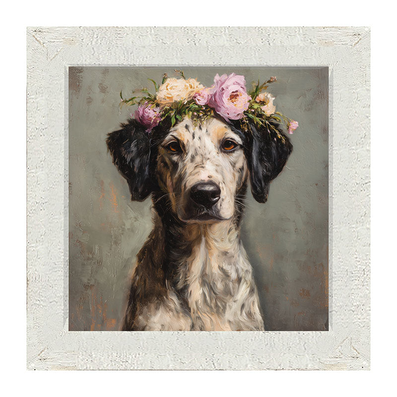 Spring Season Black-Eared Dog - Framed Art