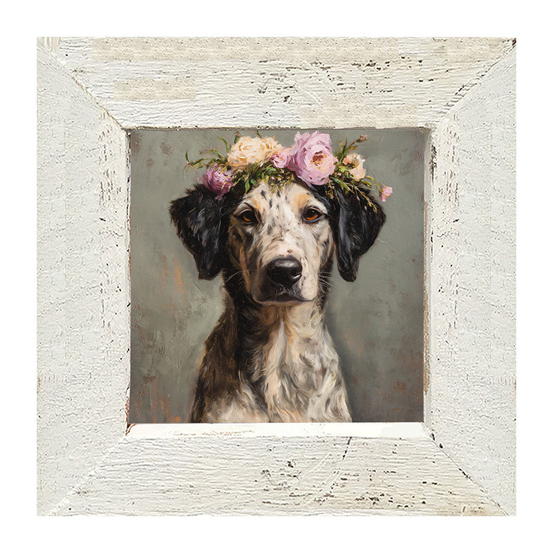 Spring Season Black-Eared Dog - Framed Art