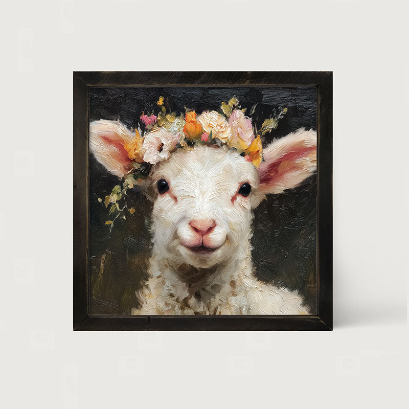 Spring Season Lamb - Framed Art