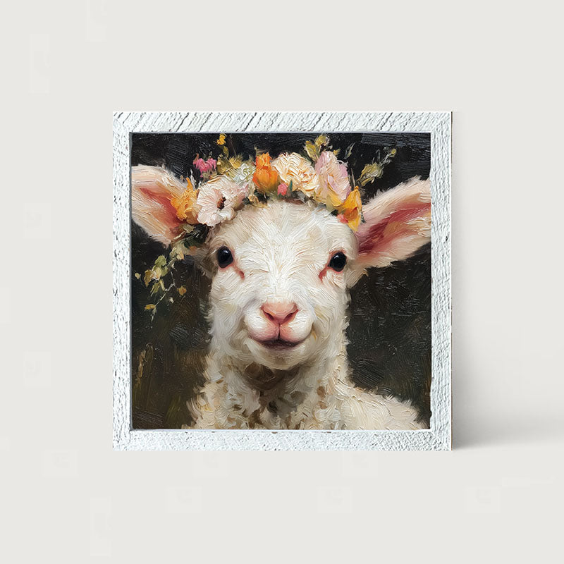 Spring Season Lamb - Framed Art