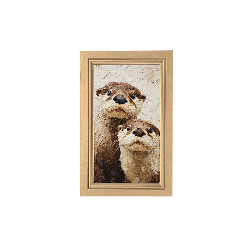 Animal Buddies - Curious Otters - Framed Art