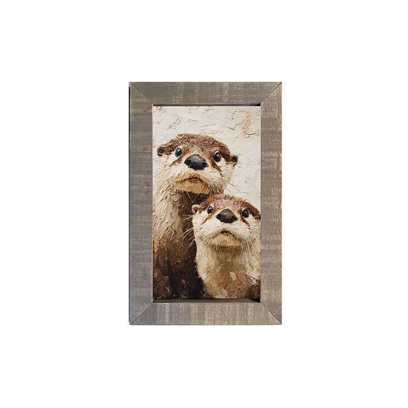 Animal Buddies - Curious Otters - Framed Art