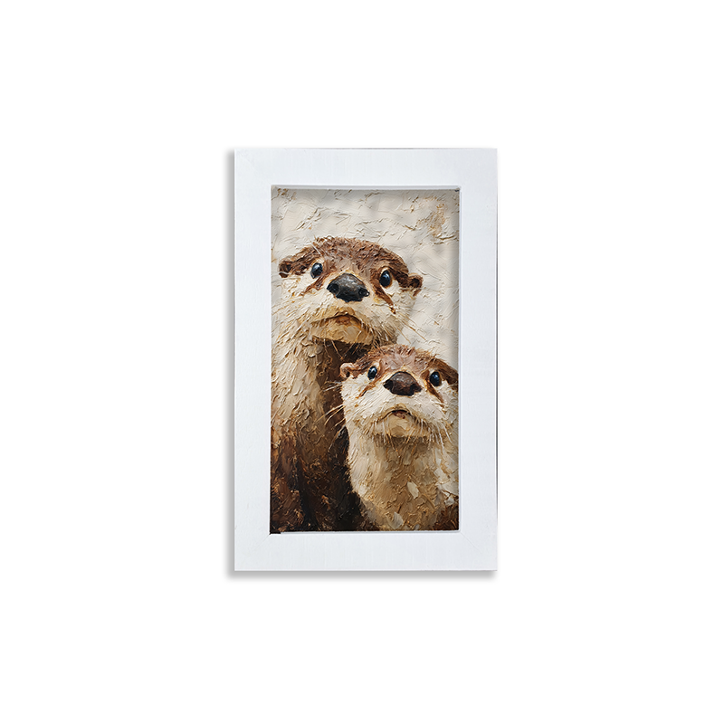 Animal Buddies - Curious Otters - Framed Art