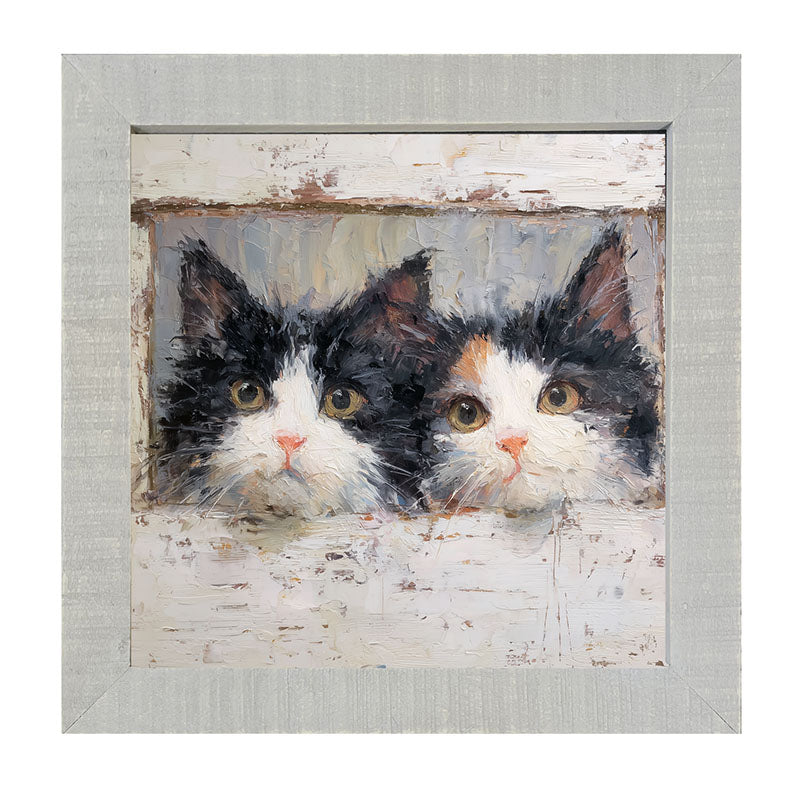 Animal Buddies - Posing Kittens - Framed Art