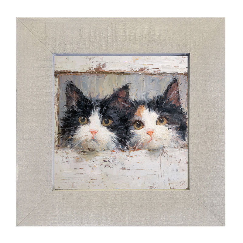 Animal Buddies - Posing Kittens - Framed Art