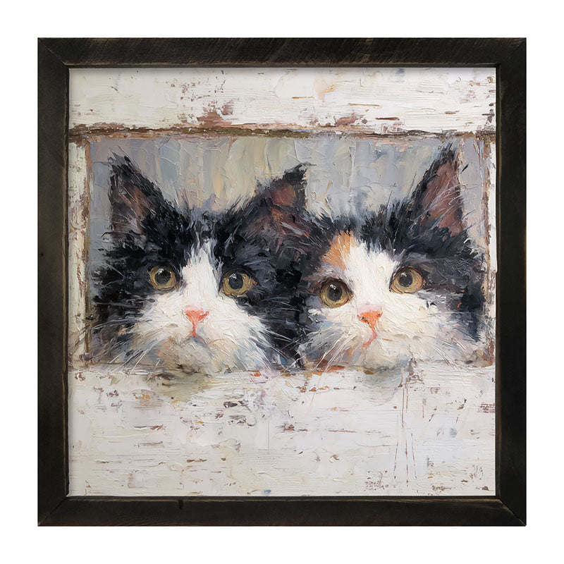 Animal Buddies - Posing Kittens - Framed Art