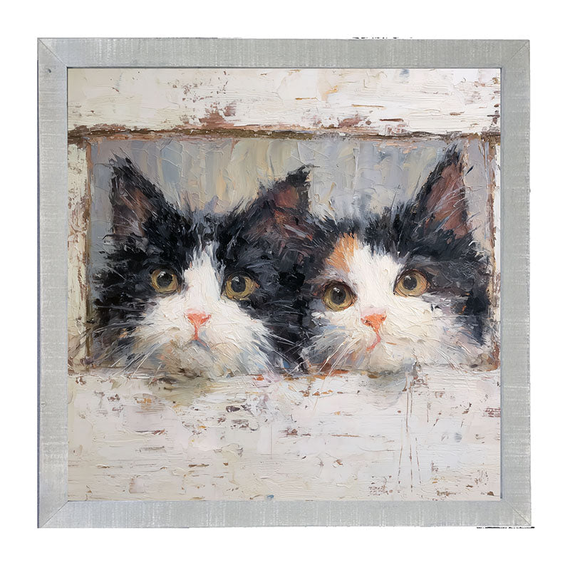 Animal Buddies - Posing Kittens - Framed Art