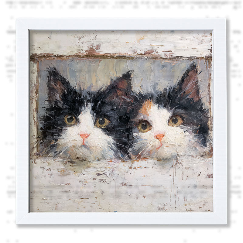 Animal Buddies - Posing Kittens - Framed Art