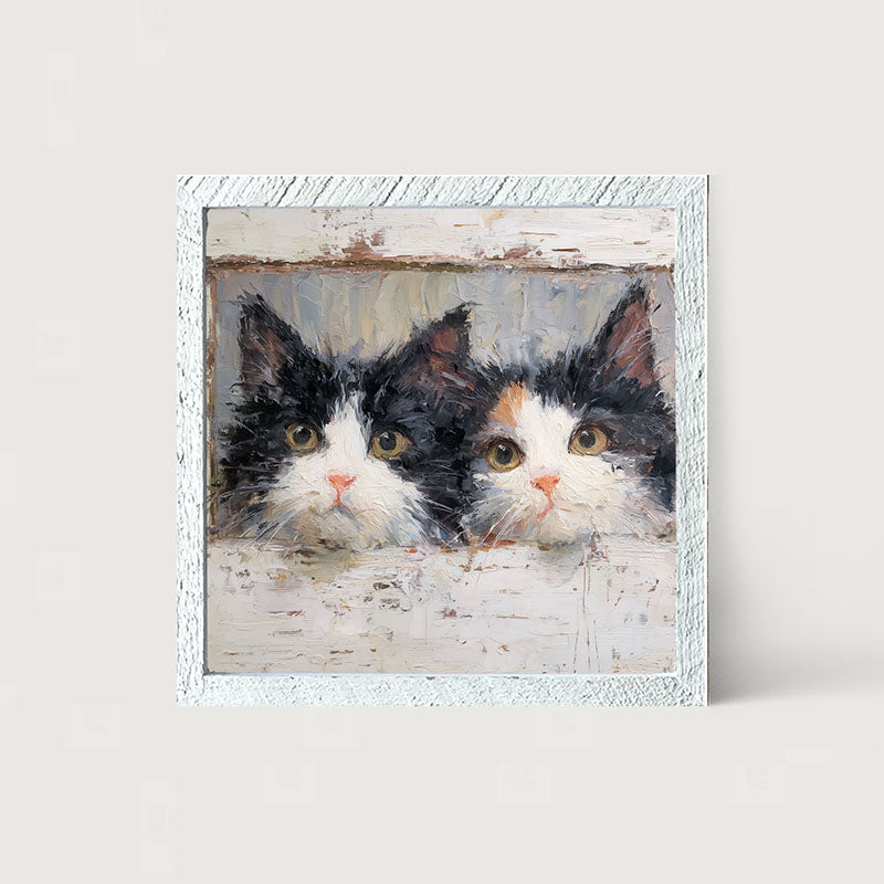 Animal Buddies - Posing Kittens - Framed Art
