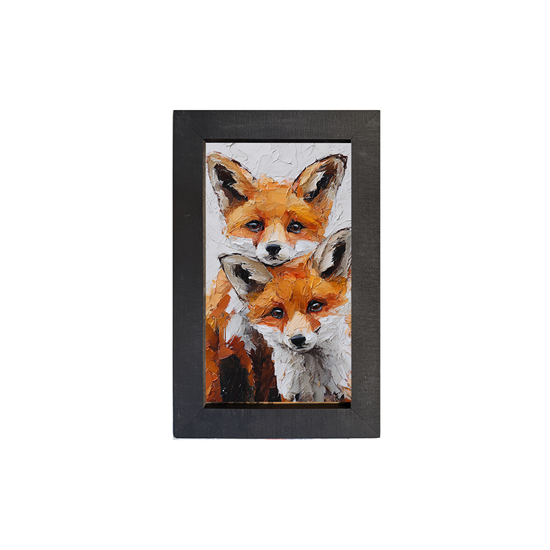 Animal Buddies - Curious Foxes - Framed Art