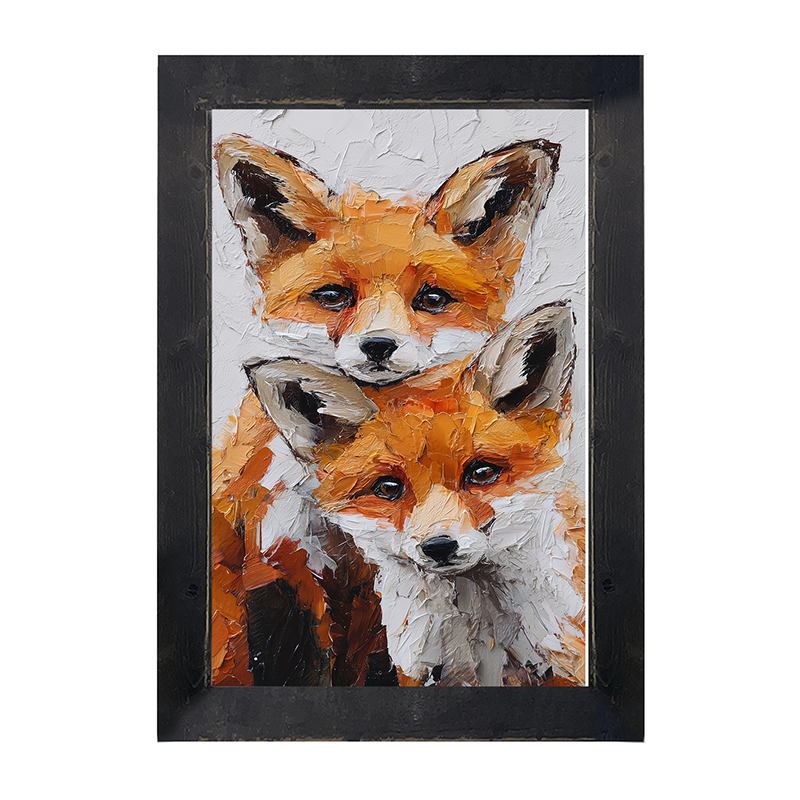 Animal Buddies - Curious Foxes - Framed Art