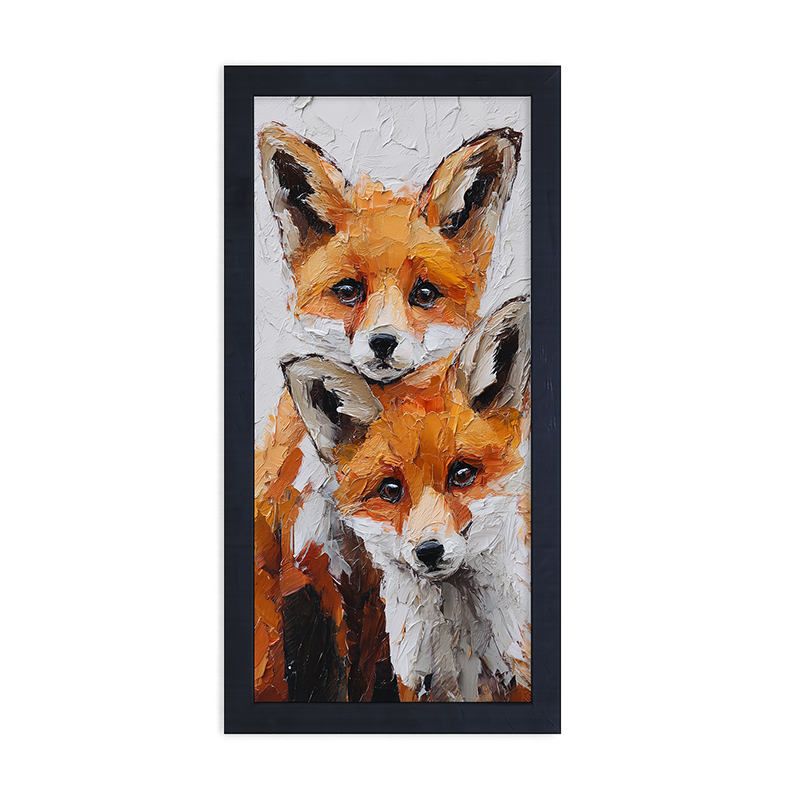 Animal Buddies - Curious Foxes - Framed Art
