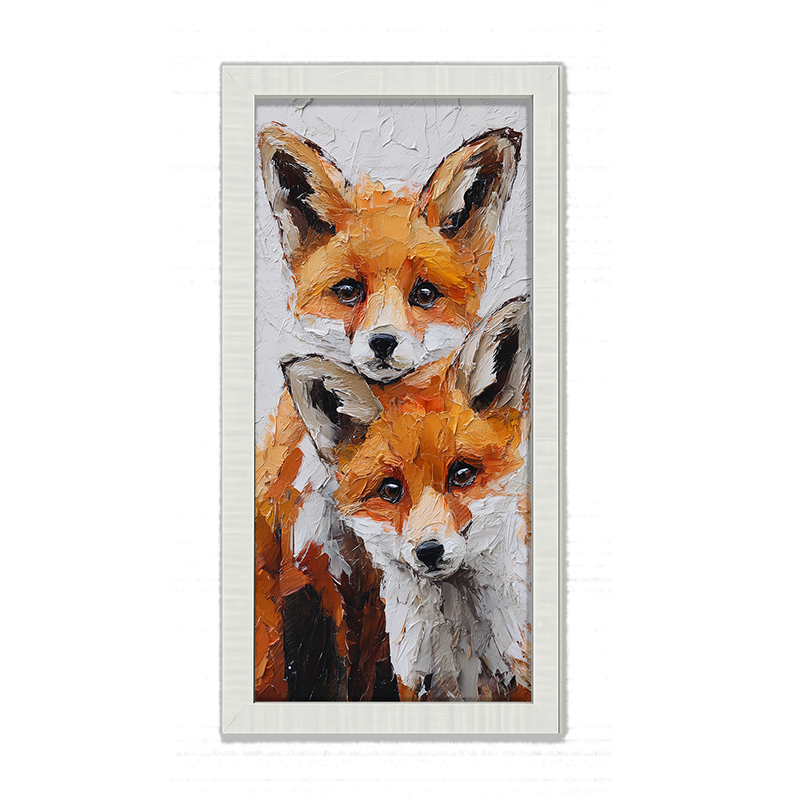 Animal Buddies - Curious Foxes - Framed Art