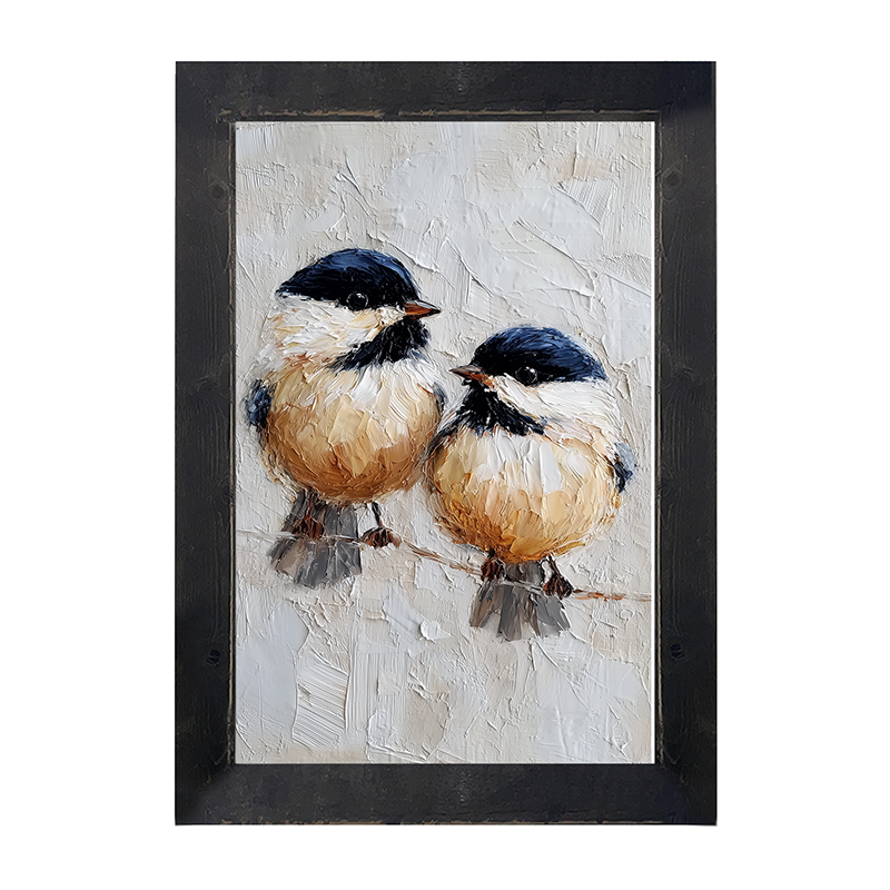 Animal Buddies - Curious Chickadees - Framed Art