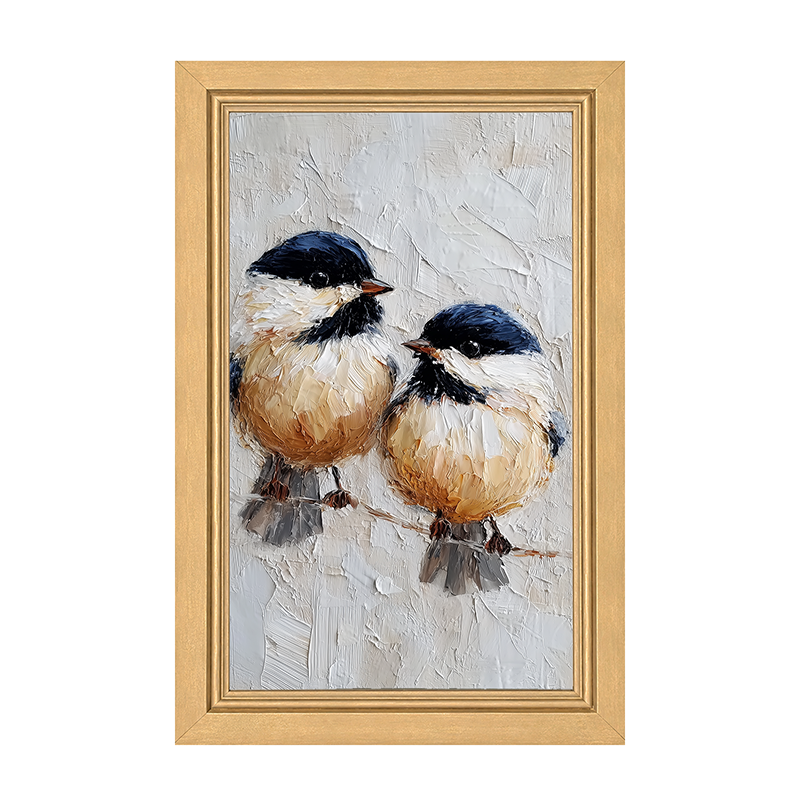 Animal Buddies - Curious Chickadees - Framed Art