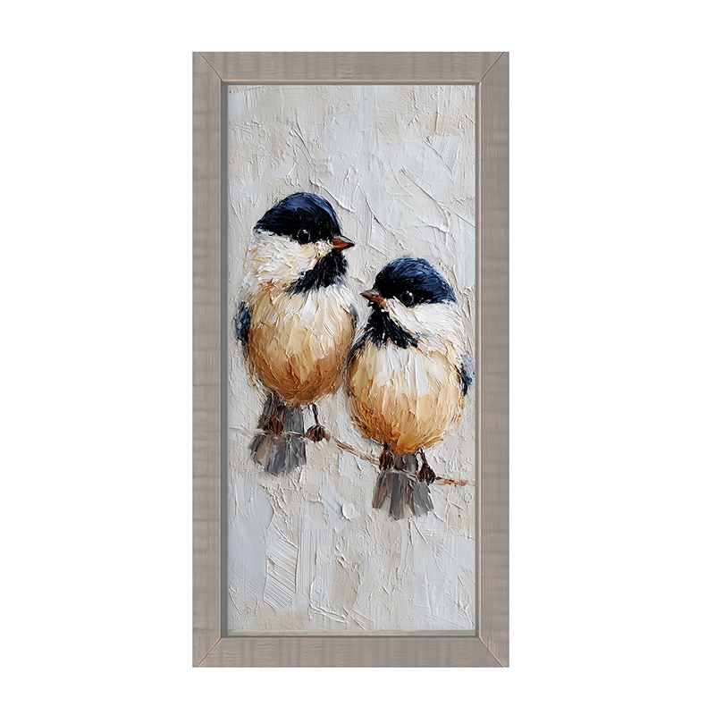 Animal Buddies - Curious Chickadees - Framed Art