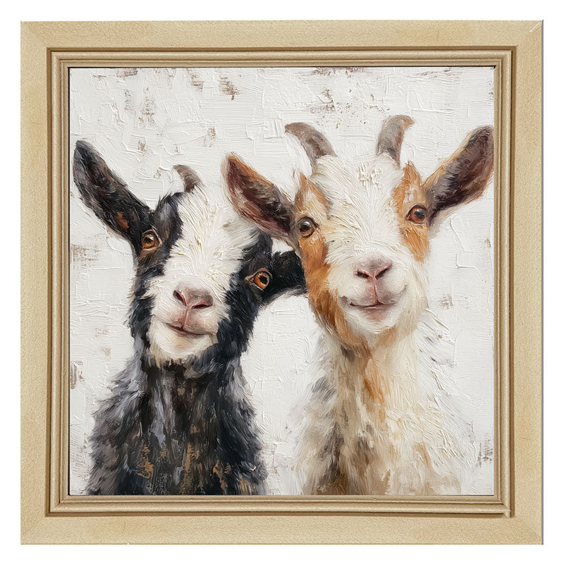 Animal Buddies - Posing Goats - Framed Art