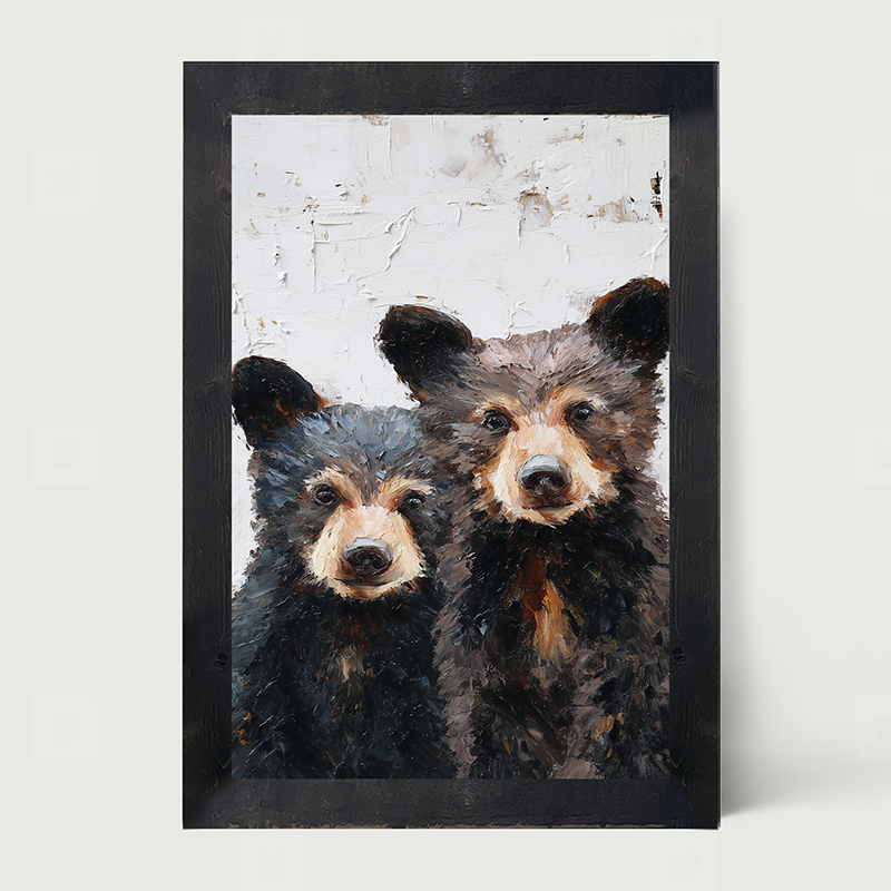 Animal Buddies - Curious Bears - Framed Art