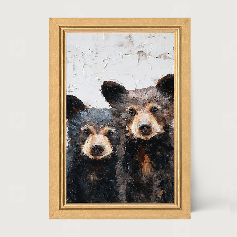 Animal Buddies - Curious Bears - Framed Art
