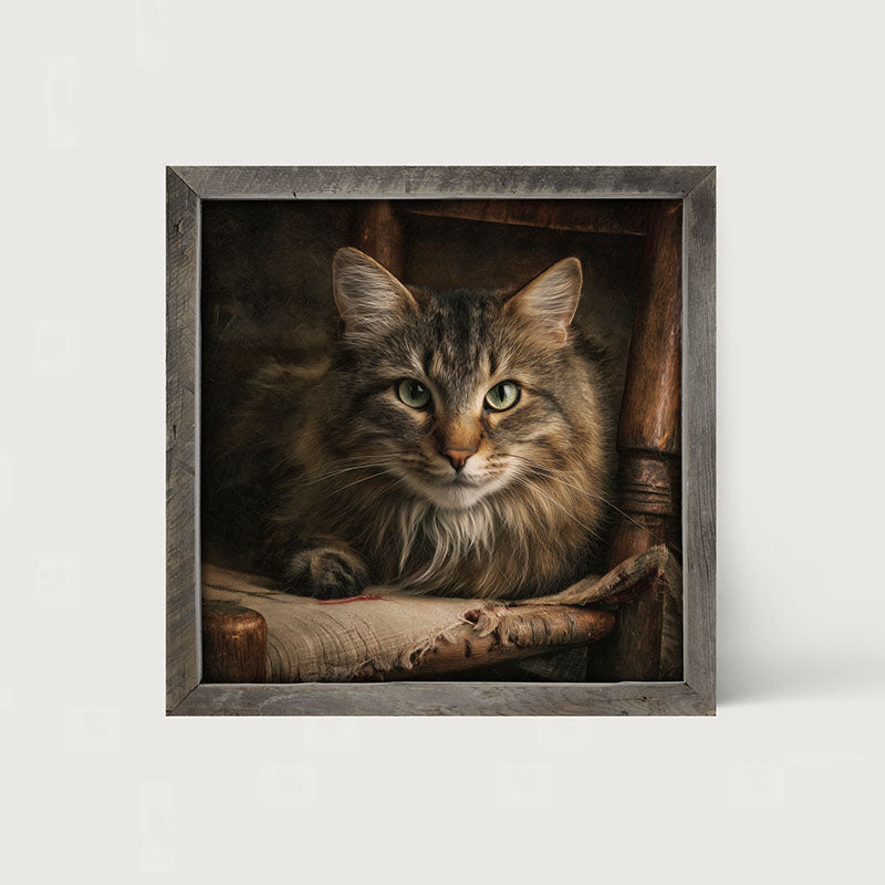 Armchair with Norwegian Forest Cat