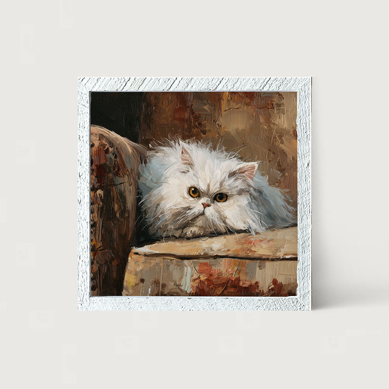 Armchair with Persian Cat Resting