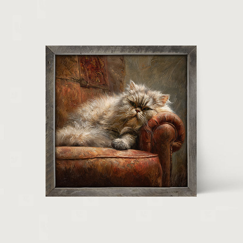 Armchair with Lounging Persian Cat