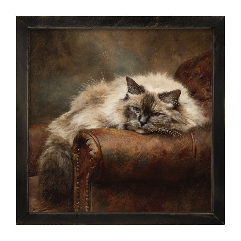 Armchair with Ragdoll Cat - Framed Art