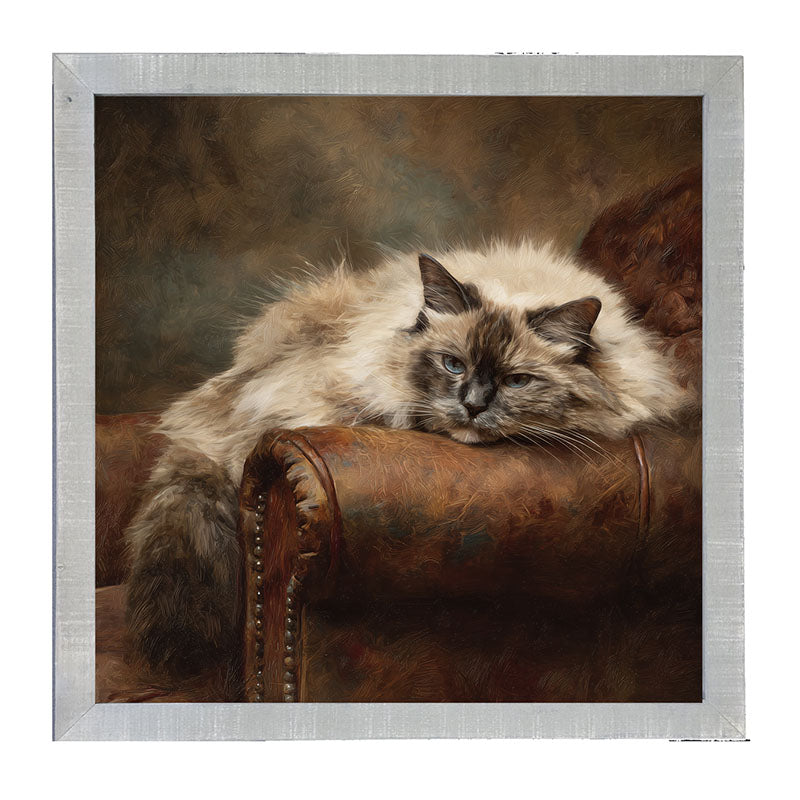 Armchair with Ragdoll Cat - Framed Art