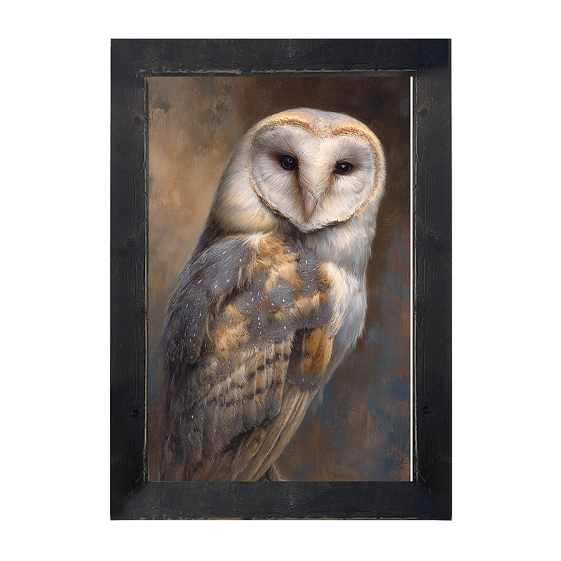 Barn Owl Portrait - Framed Art