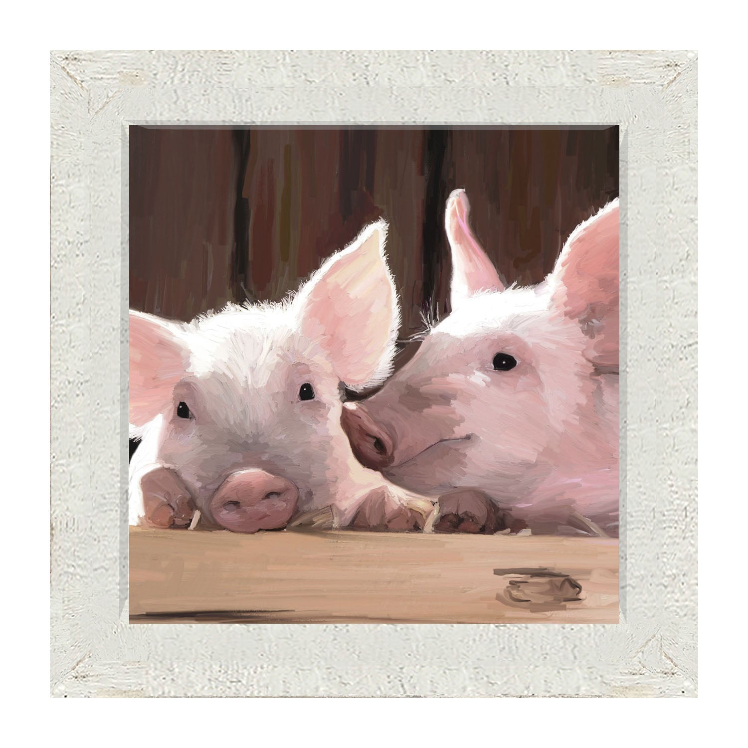 Two Pigs - Framed art