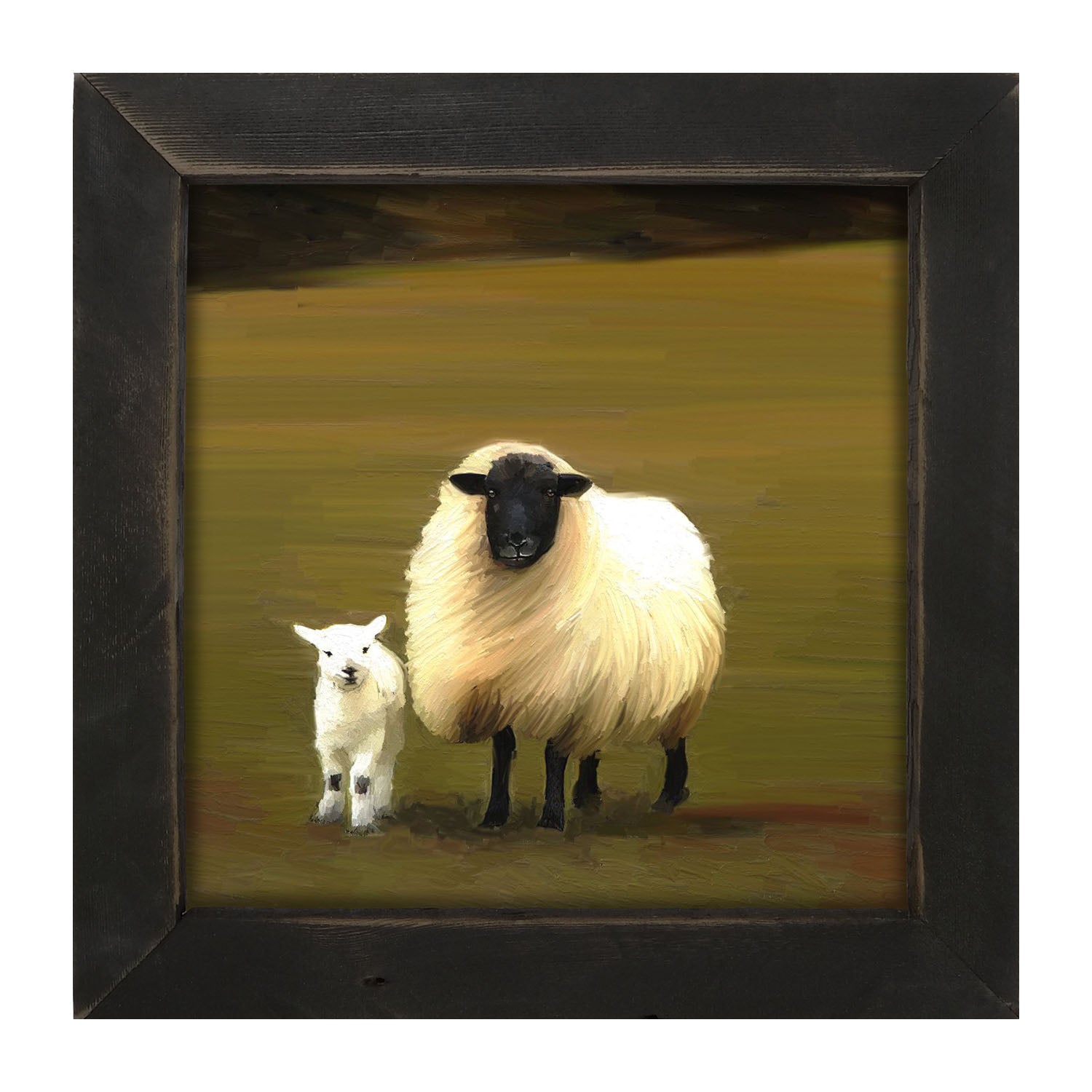 Black faced sheep and lamb