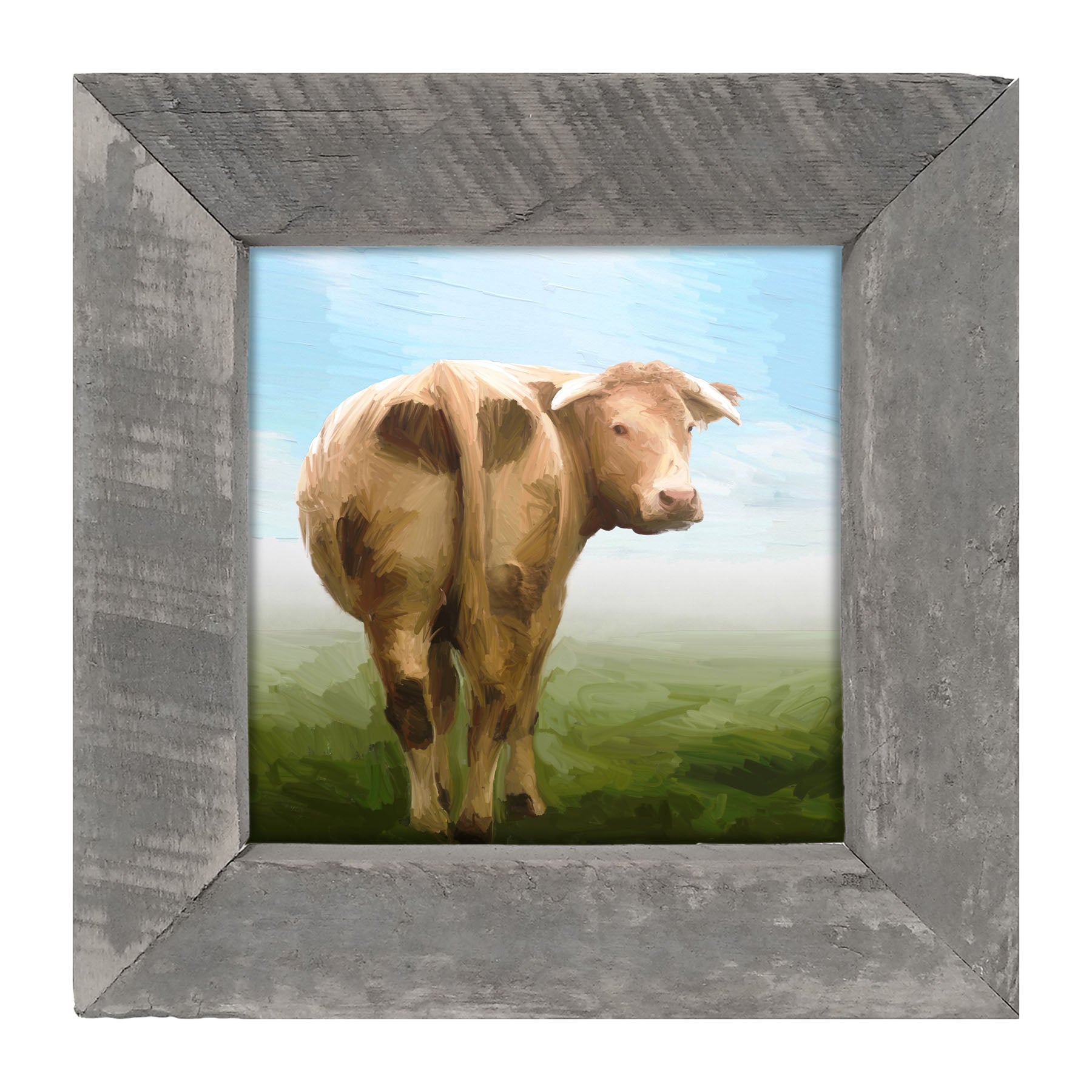 Cow Looking Back - Framed art