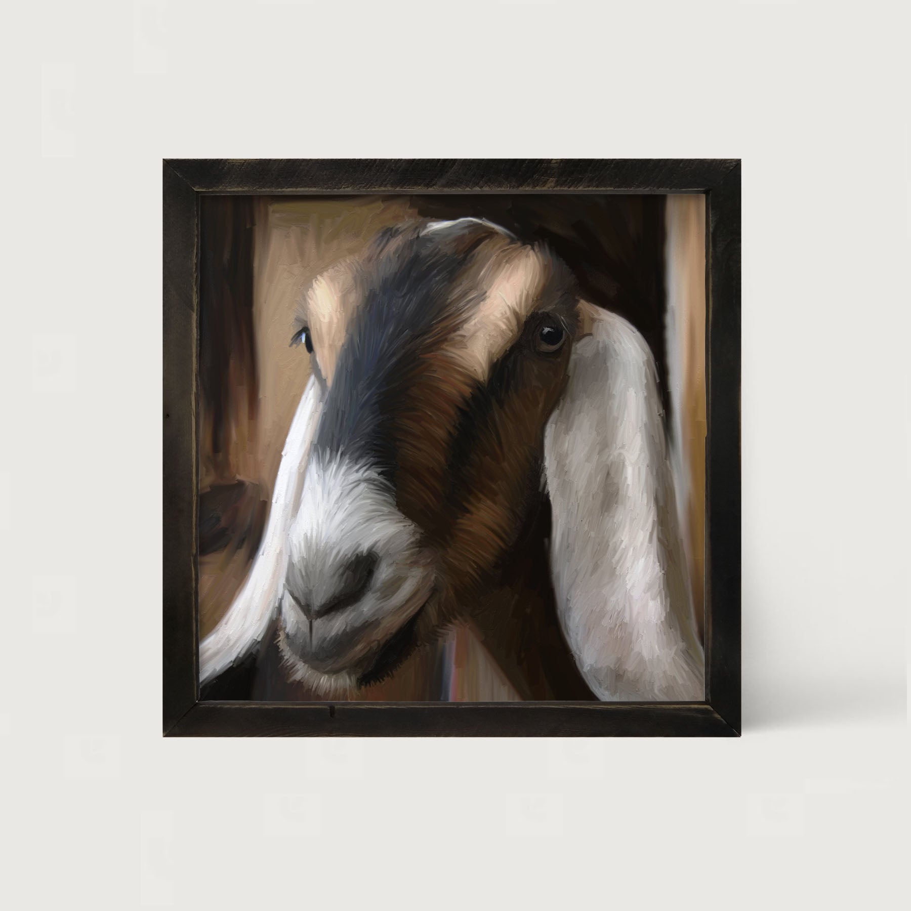Long Earred Goat - Framed art