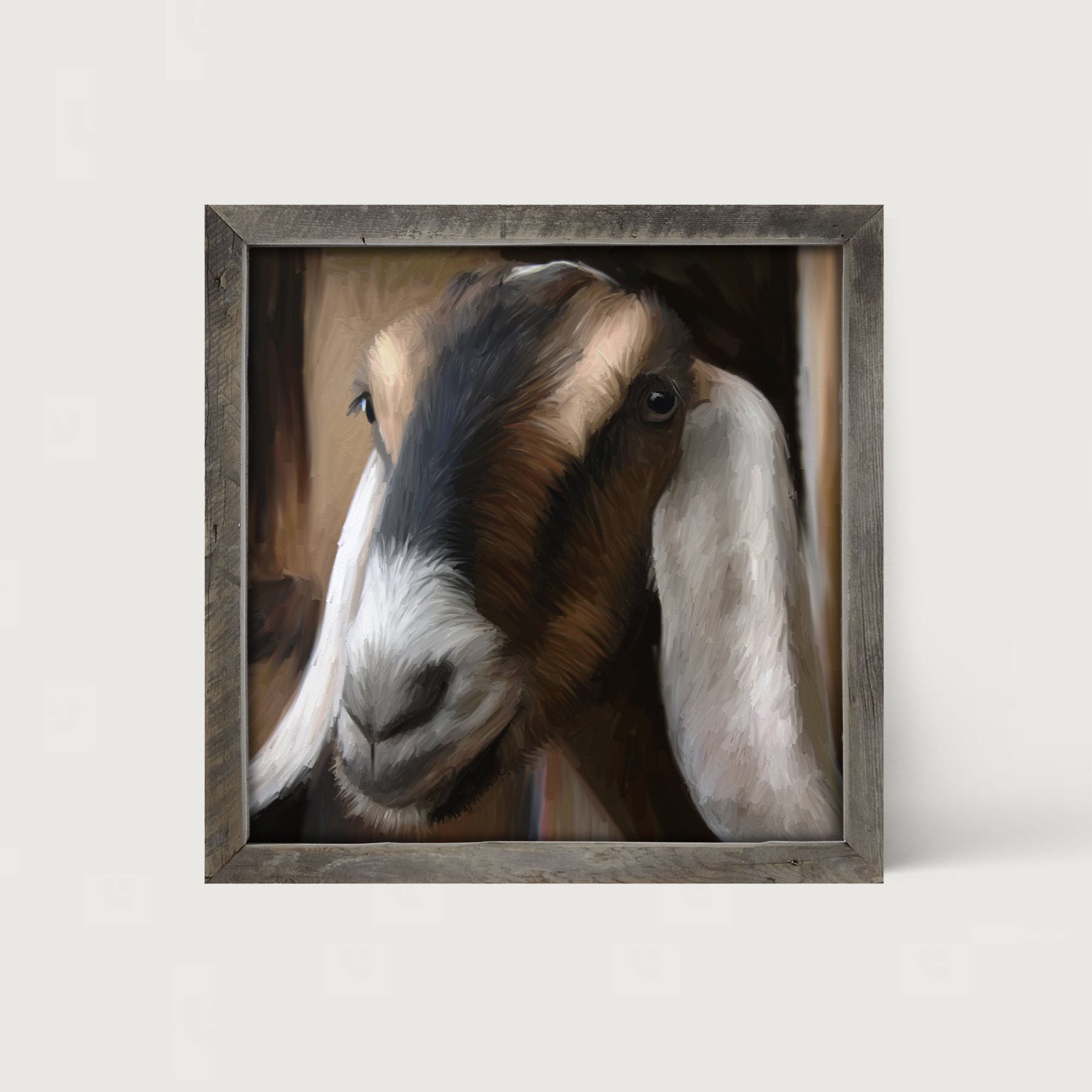 Long Earred Goat - Framed art