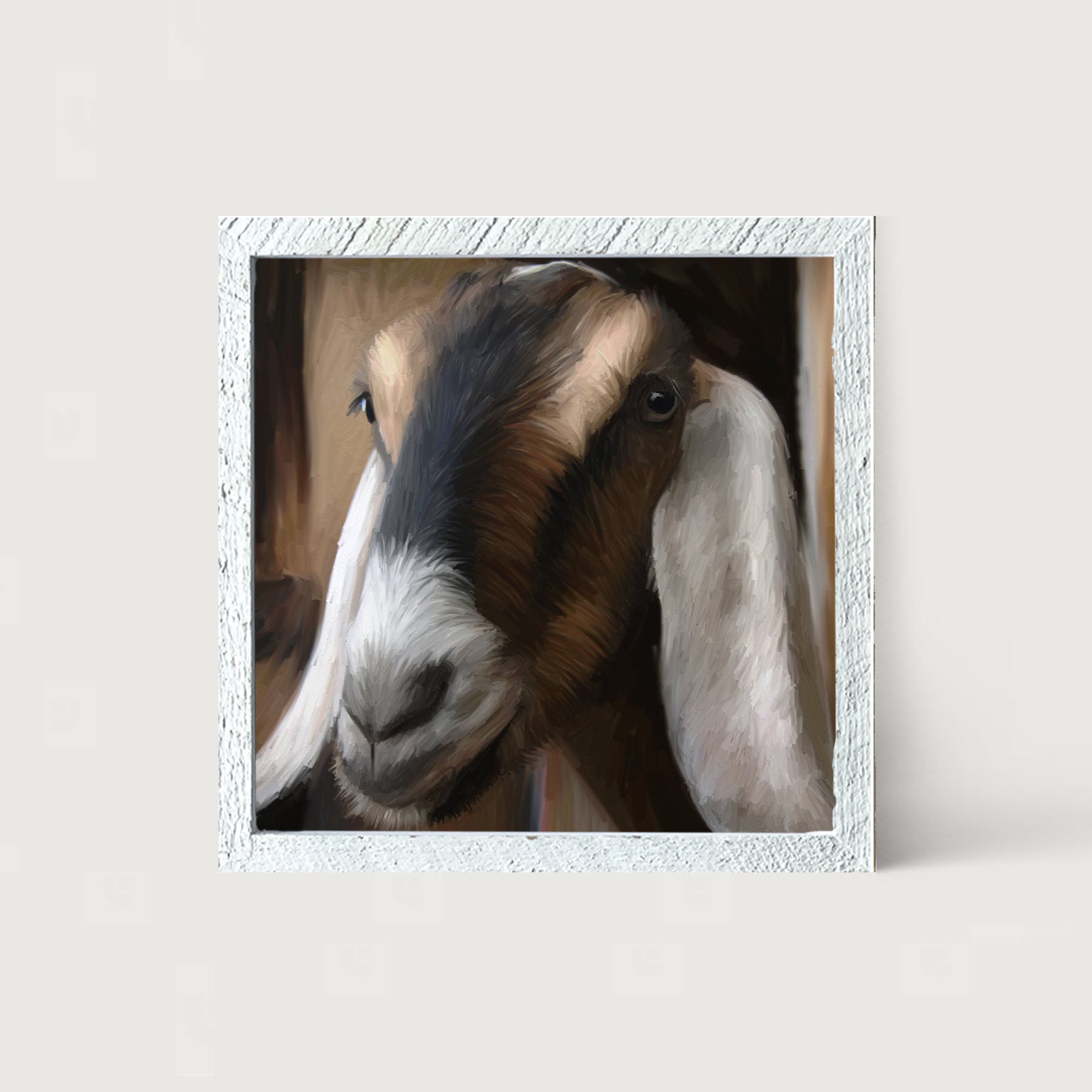 Long Earred Goat - Framed art