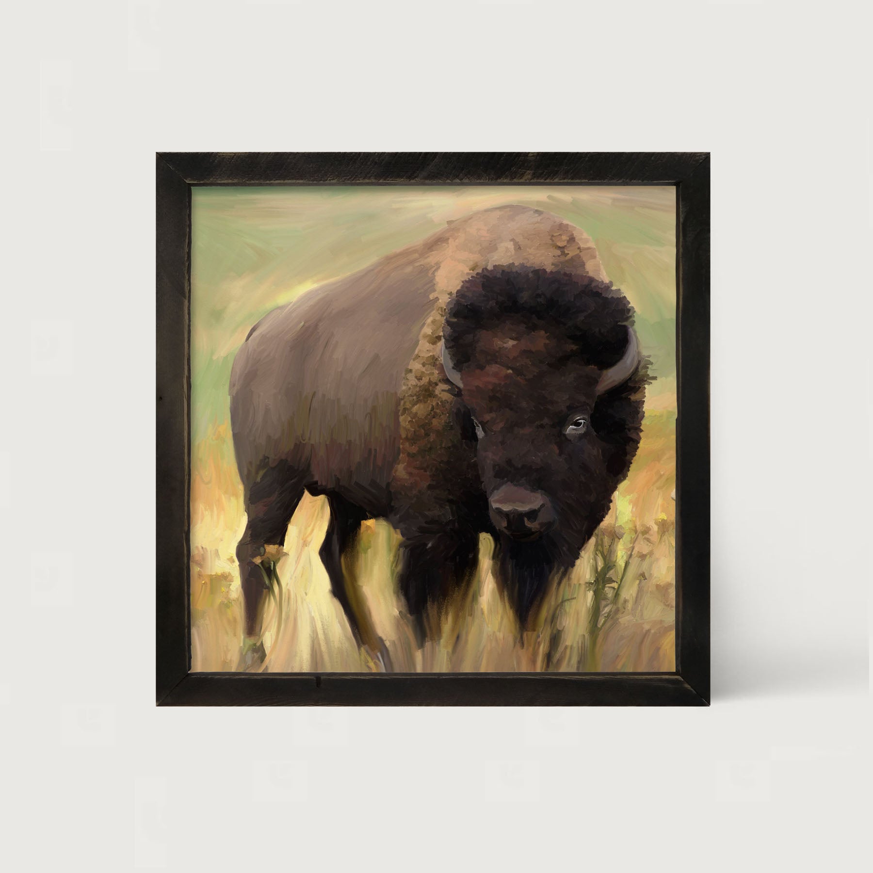 Lone Buffalo - Framed art